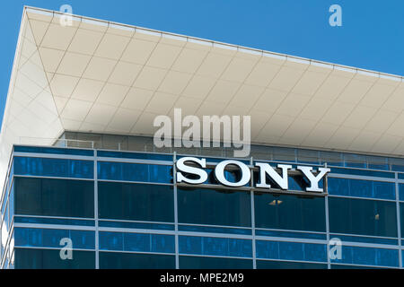 LOS ANGELES, CA/USA - SEPTEMBER 11, 2016: Sony United States Headquarters and Logo. is a Japanese multinational conglomerate corporation. Stock Photo