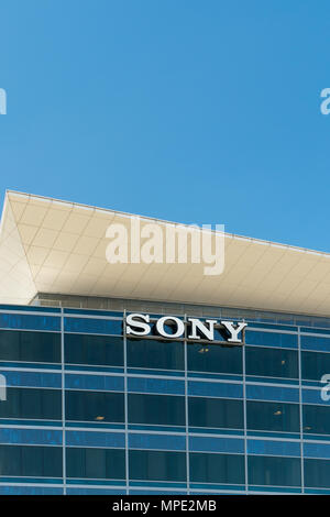 LOS ANGELES, CA/USA - SEPTEMBER 11, 2016: Sony United States Headquarters and Logo. is a Japanese multinational conglomerate corporation. Stock Photo