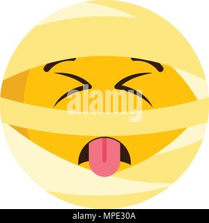 Disgusted mummy emoji icon Stock Vector