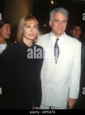 CENTURY CITY, CA - FEBRUARY 5: (L-R) Actress Victoria Tennant and actor Steve Martin attend 'LA Story' Premiere on February 5, 1991 at Cineplex Odeon Century City Cinemas in Century City, California. Photo by Barry King/Alamy Stock Photo Stock Photo