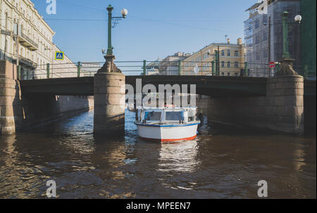 Water excursions along the rivers and canals of St. Petersburg Stock Photo