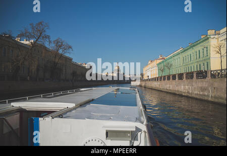 Water excursions along the rivers and canals of St. Petersburg Stock Photo