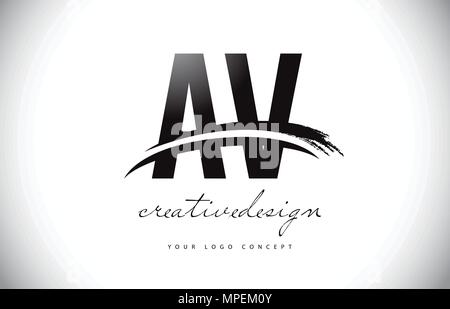 AV Brush Stroke Letter Logo Design. Orange Purple Paint Logo Leters ...