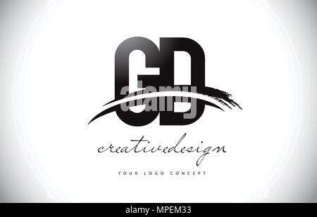 GD Letter Design with Brush Stroke and Modern 3D Look Vector ...