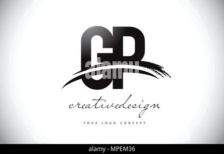 GP Letter Design with Brush Stroke and Modern 3D Look Vector ...