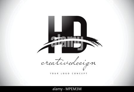 HD Letter Design with Brush Stroke and Modern 3D Look Vector ...