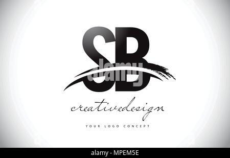 SB Letter Design with Brush Stroke and Modern 3D Look Vector ...