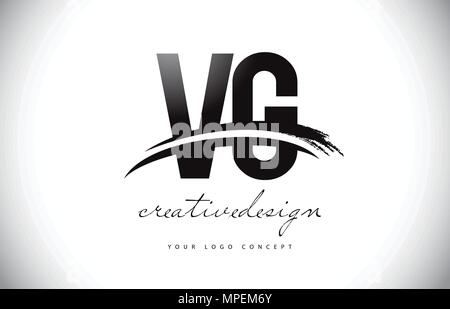 VG Letter Design with Brush Stroke and Modern 3D Look Vector ...