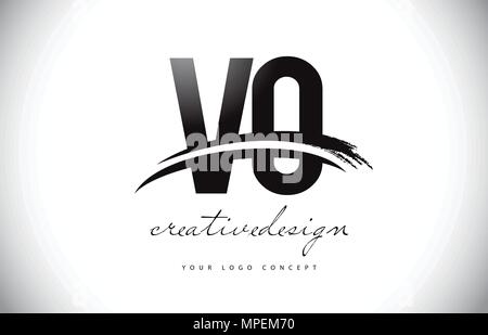 VO Letter Design with Brush Stroke and Modern 3D Look Vector ...