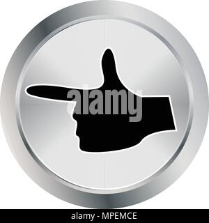 vector icon  button with tumbs up illustration Stock Vector