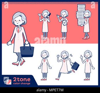 2tone type Research Doctor old women set 02 Stock Vector