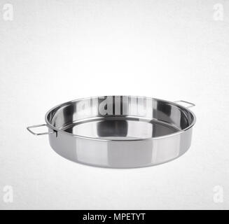 tray or stainless steel tray on a background Stock Photo