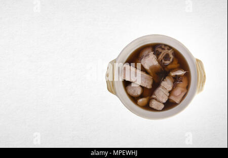 ba kut teh or malaysian stew of pork and herbal soup Stock Photo