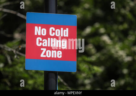 No Cold Calling sign in a residential area Stock Photo