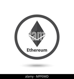 Ethereum symbol chrystal illustration Stock Vector
