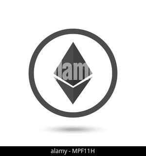 Ethereum symbol chrystal illustration Stock Vector