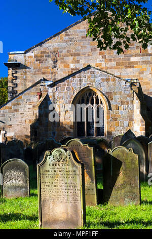 Graveyard at St. Peter & St. Paul church, Stokesley, North Yorkshire, UK Stock Photo