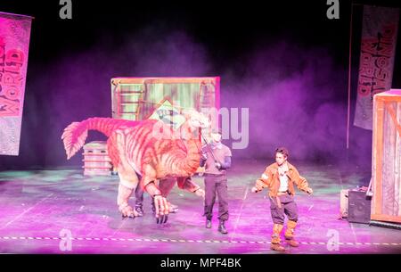 Dinosaur worls childrens show in Newquay Cornwall Stock Photo