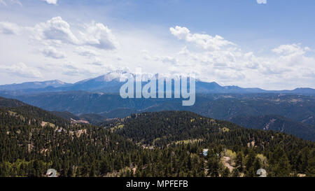 Aerial View of Pike's Peak Colorado Stock Photo