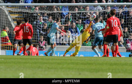 24 March 2018. International Football firendly 2018, Northern Ireland v South Korea at Windsor Park, Belfast. (1) Goalkeeper Kim Seung-gyu South Korea. Stock Photo