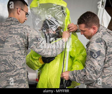 Staff Sgt. Vikki Flores, 96th Civil Engineer Group, prepares her 