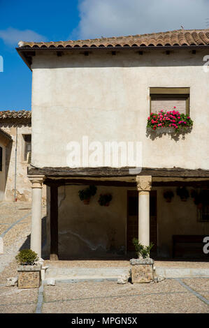 Plaza Mayor o del Arcipreste, HITA, Guadalajara, Spain. Main Square. Stock Photo