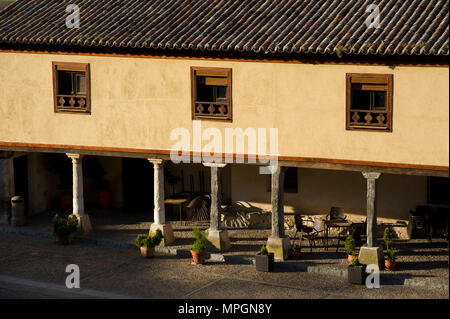 Plaza Mayor o del Arcipreste, HITA, Guadalajara, Spain. Main Square. Stock Photo