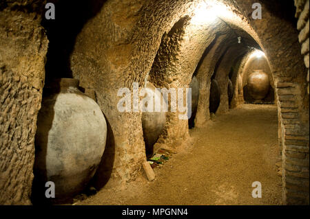 Wine cellar. Hita, Guadalajara, Spain. Stock Photo