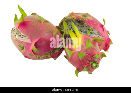 Rotten dragon fruit isolated on white background Stock Photo