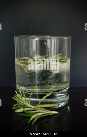 Tonic with Ice and Rosemary Stock Photo