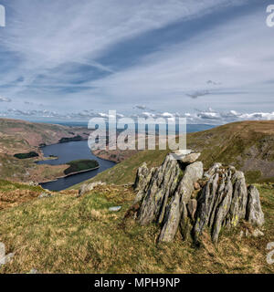 Haweswater reservoir from Harter Fell Stock Photo