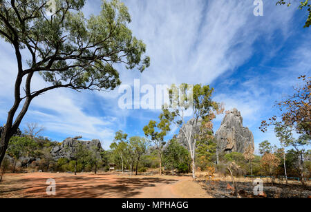Spectacular tower Karst, limestone outcrop in Chillagoe-Mungana Caves National Park, Far North Queensland, FNQ, QLD, Australia Stock Photo