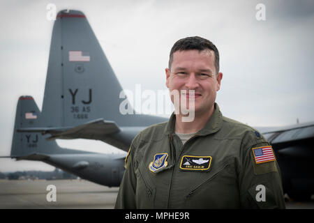 Lt. Col. Eric Gaulin, 374th Airlift Wing director of staff, poses for a ...