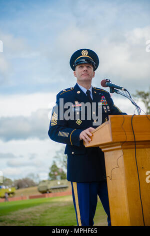 Sergeant Major of the Army, Daniel A. Dailey addresses the crowd during ...