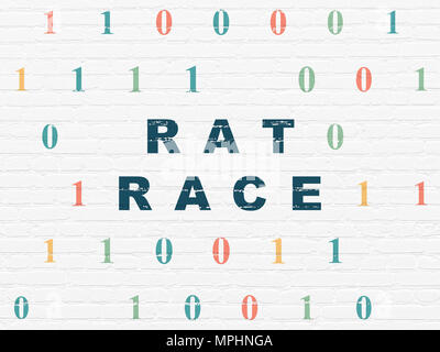 Finance concept: Rat Race on wall background Stock Photo