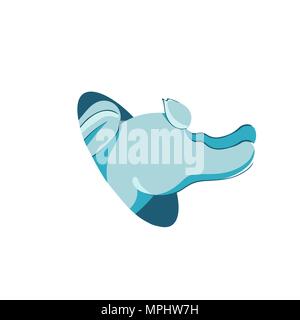 Vector illustration of a cute rabbit jumping into a rabbit hole, isolated on white Stock Vector