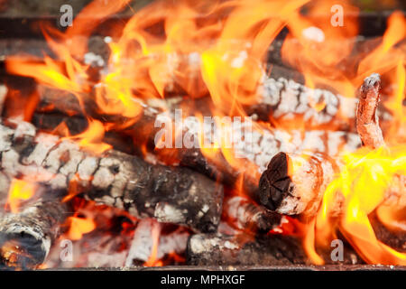 Charcoal Burning in BBQ or in the Frame Background and Texture. Stock Photo