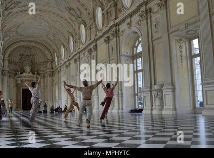 Venaria reale, Piedmont region, Italy. June 2017. The magnificent Grand Gallery or Diana of the Royal Palace of Venaria. UNESCO heritage. Stock Photo