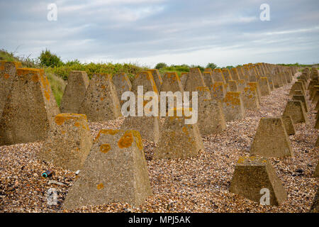 Coastal defences on the Isle of Grain, Kent United Kingdom from World War 2 to defend against a Nazi invasion of Britain Stock Photo