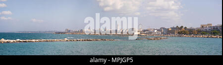 Panorama of small south town Bari at sunset time in Italy Stock Photo