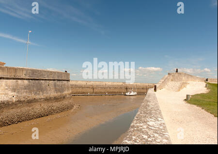 The access channel to the port of Saint-Martin-de-Ré Stock Photo