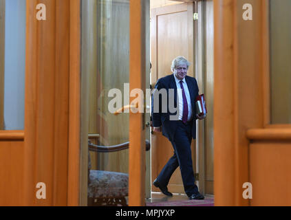 Foreign Secretary Boris Johnson arriving for a press conference with Chilean Foreign minister Roberto Ampuero at the Ministry of Foreign Affairs in Santiago, Chile. Stock Photo