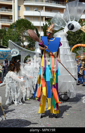 Giant in Costume or Man Walking on Stilts at Spring Carnival Aix-en-Provence Provence France Stock Photo