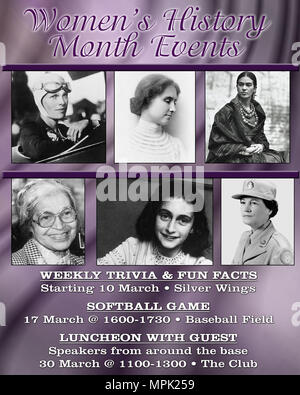 Women S History Poster With Events For March 17 Stock Photo Alamy