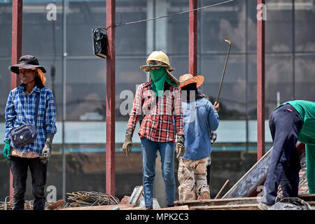 Construction site workers, Thailand, Woman building site, female builders Stock Photo
