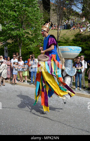 Giant in Costume or Man Walking on Stilts at Spring Carnival Aix-en-Provence Provence France Stock Photo