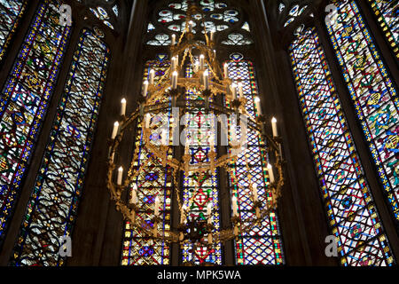 Interior of Narbonne Cathedral in Narbonne, France. Cathedrale Saint-Just-et-Saint-Pasteur de Narbonne, is a Gothic style Roman Catholic church located in the town of Narbonne, France. The cathedral is a national monument and dedicated to Saints Justus and Pastor. Stock Photo