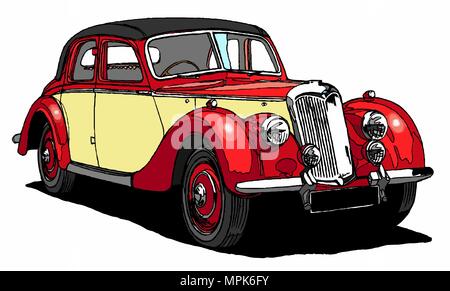 1953 Riley RMF 2.5 litre Saloon Stock Vector