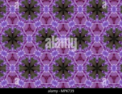 Primitive simple purple, lilac modern pattern with rectangles and flowers Stock Vector