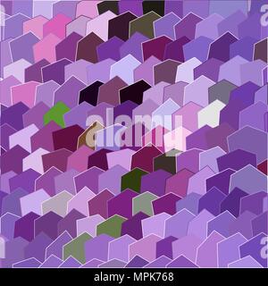 Primitive simple purple, lilac modern pattern with rectangles and flowers Stock Vector